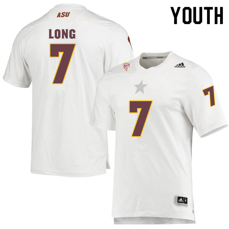 Youth #7 Ethan LongArizona State Sun Devils College Football Jerseys Sale-White - Click Image to Close